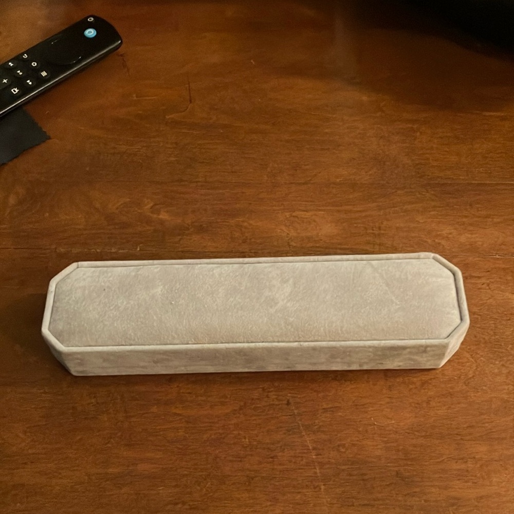 Grey velvet octagon jewelry case